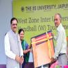 Presenting memento to the Guest of Honour- West Zone Inter University Handball Tournament 2016
